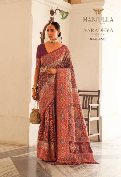 Aaradhya Vol 4 By  Manjula Designer Kashmiri Pashmina Saree Collection